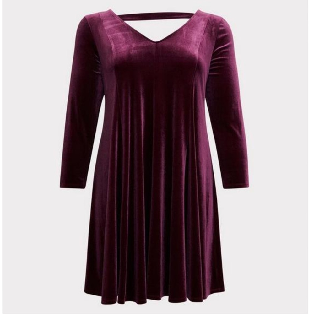 Torrid Mini Velvet Fluted Dress